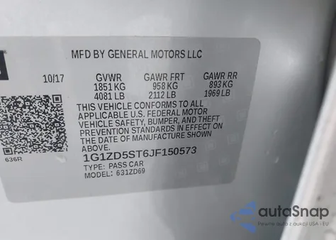 2018 Chevrolet Malibu Lt from USA, damaged, VIN 1G1ZD5ST6JF150573